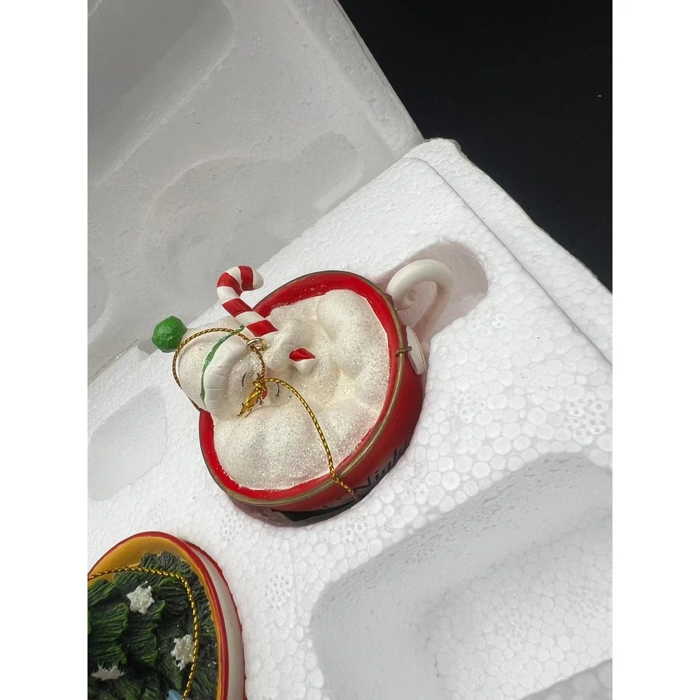 Thomas Kinkade Sweet Tea Christmas Ornament Set of 3 Bradford Exchange COA 2011